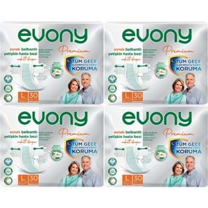 Evony Premium Yetişkin Bezi Bel Bantlı Tekstil Yüzey L - Büyük - Large 120 Adet