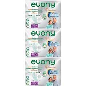 Evony Premium Yetişkin Bezi Bel Bantlı Tekstil Yüzey XL - Ekstra Büyük - Extra Large 90 Adet