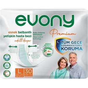 Evony Premium Yetişkin Bezi Bel Bantlı Tekstil Yüzey Büyük 90 Adet+Yatak Koruyucu Örtü 60 Adet