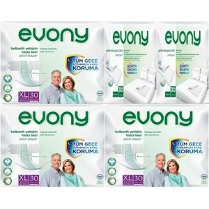 Evony Yetişkin Bezi Bel Bantlı Tekstil Yüzey Ekstra Büyük 90 Adet+ Yatak Koruyucu Örtü 60 Adet