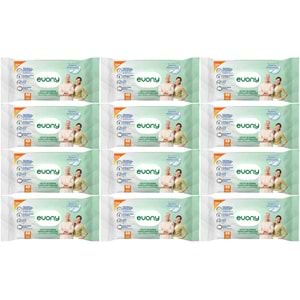 Evony Yetişkin Vücut Perine Temizleme Islak Mendil Havlu 48 Yaprak XL Banyo Ferahlığı (12 Li Set)
