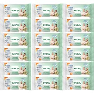 Evony Yetişkin Vücut Perine Temizleme Islak Mendil Havlu 48 Yaprak XL Banyo Ferahlığı (18 Li Set)