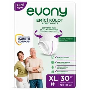 Evony Yetişkin Bezi Emici Külot XL - Ekstra Büyük - Extra Large 120 Adet