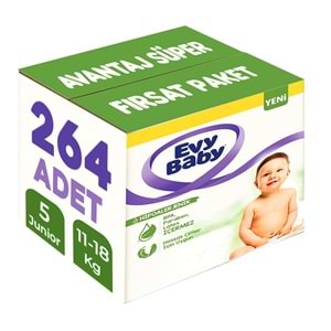 Evy Baby Bebek Bezi 5 Beden 11-18 KG Junior 264 Adet Avantaj Süper Fırsat Pk