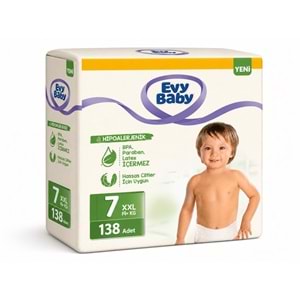 Evy Baby Bebek Bezi 7 Beden 19+ KG XXLarge 138 Adet Aylık Süper Fırsat Pk
