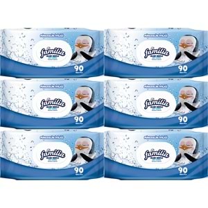 Familia Islak Havlu Mendil Mineralin İyiliği 90 Yaprak Plastik Kapaklı 6 Lı Set 540 Yaprak