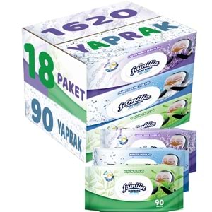 Familia Islak Havlu Mendil 90 Yaprak Karma 18 Li Set (Lavanta-Mineral-Yeşilin Tazeliği) 1620 Yaprak