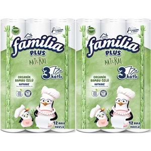 Familia Kağıt Havlu Natural (3 Katlı) Organik Bambu özlü 24 Lü Pk (2PK*12)