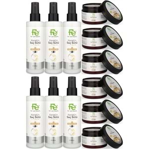 Fe Keratin Saç Sütü 200ML & Saç Maskesi 300ML (Karma 12 Li Set)