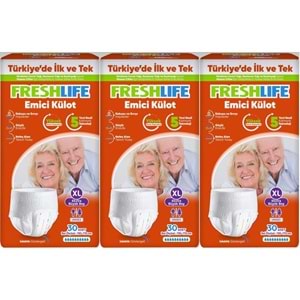 FreshLife Emici Külot Yetişkin Bezi XL Ekstra Büyük 90 Adet (3PK*30)