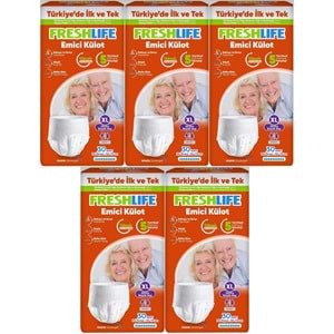 FreshLife Emici Külot Yetişkin Bezi XL Ekstra Büyük 150 Adet (5PK*30)