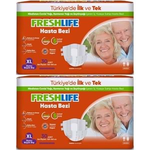 FreshLife Yetişkin Bezi Bel Bantlı XL - Ekstra Large - Extra Large 60 Adet (2PK*30)
