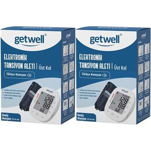 Getwell Konuşan Üst Koldan Tansiyon Aleti - Ölçme Cihazı (Geniş Manşon) (2 Li Set)