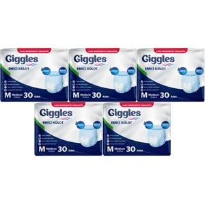 Giggles Yetişkin Bezi Emici Külot M-Orta Medium 150 Adet (5PK*30)