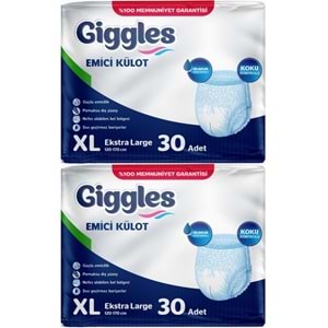Giggles Yetişkin Bezi Emici Külot Ekstra Büyük (XL) 60 Adet (2PK*30)