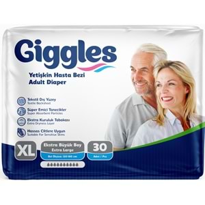 Giggles Yetişkin Bezi Bel Bantlı Tekstil Yüzey Ekstra Büyük (XL) 60 Adet (2PK*30)
