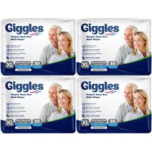 Giggles Yetişkin Bezi Bel Bantlı Tekstil Yüzey Ekstra Büyük (XL) 120 Adet (4PK*30)