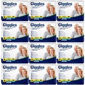 Giggles Yetişkin Bezi Bel Bantlı Tekstil Yüzey Küçük - Small (S) 360 Adet (12PK*30)