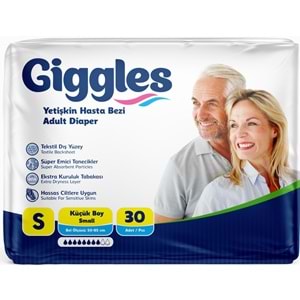 Giggles Yetişkin Bezi Bel Bantlı Tekstil Yüzey Küçük - Small (S) 360 Adet (12PK*30)