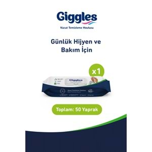 Giggles Yetişkin Vücut Temizleme Islak Mendil Havlu 250 Yaprak XL (Beyaz Sabun Kokulu) (5PK*50)