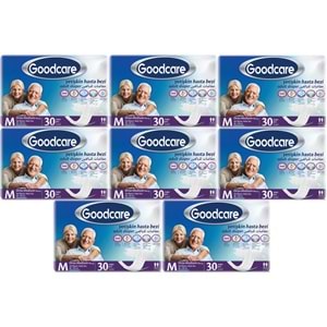 Goodcare Yetişkin Bezi Bel Bantlı Tekstil Yüzey M Medium - Orta 240 Adet (8PK*30)