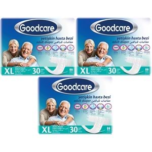 Goodcare Yetişkin Bezi Bel Bantlı Tekstil Yüzey XL Extra Large - Ekstra Büyük 90 Adet (3PK*30)