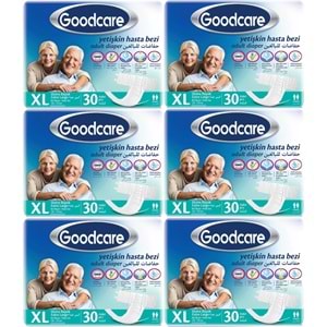 Goodcare Yetişkin Bezi Bel Bantlı Tekstil Yüzey XL Extra Large- Ekstra Büyük 180 Adet (6PK*30)