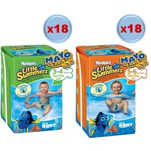 Huggıes Little Swımmers Mayo Bebek Bezi Karma Koli 3-4 ve 5-6 Beden 36 Paket (Standlı Koli)