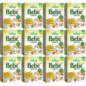Hünnap Bebe Bisküvisi Keçi Sütlü 400GR 12 li Set (Toplam 4800GR)