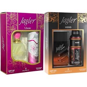 Jagler Parfüm Seti (Karma Set) Kadın 60ML Classic + Deodorant / Erkek 90ML Hero + Deodorant