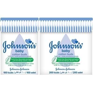 Johnsons Baby Kulak Temizleme Çubuğu 100 Adet + 200 Adet Toplam 300 Adet (Karma Set)