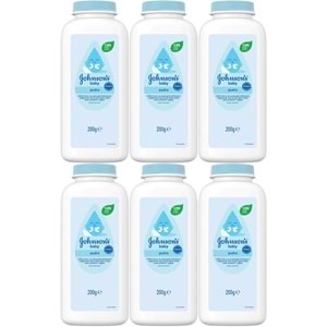 Johnsons Baby Bebek Pudrası 200GR Klasik (%99 Doğal) (6 Lı Set)