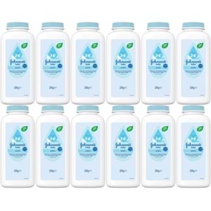 Johnsons Baby Bebek Pudrası 200GR Klasik (%99 Doğal) (12 Li Set)