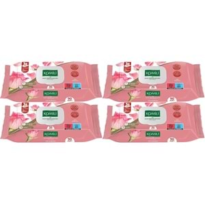 Komili Islak Havlu Mendil 90 Yaprak Gül Kokulu (4 Lü Set) Pratik Kapaklı (360 Yaprak)