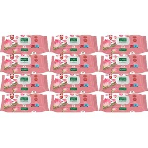 Komili Islak Havlu Mendil 90 Yaprak Gül Kokulu (12 Li Set) Pratik Kapaklı (1080 Yaprak)