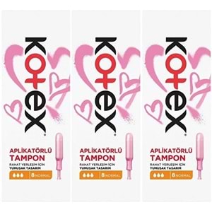 Kotex Aplikatörlü Tampon Normal 24 Lü Set (3PK*8)