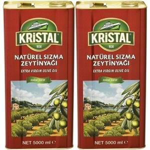 Kristal Zeytinyağı 10LT Natürel Sızma Soğuk Sıkım (Teneke) (2PK*5LT)