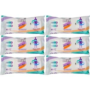 Lux Yetişkin Vücut Temizleme Islak Mendil Havlu 50 Yaprak XL (6 Lı Set)