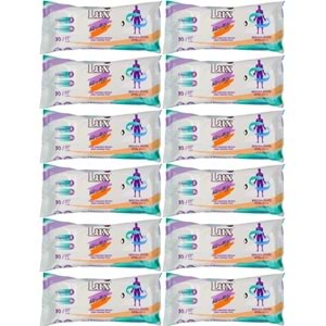 Lux Yetişkin Vücut Temizleme Islak Mendil Havlu 50 Yaprak XL (12 Li Set)