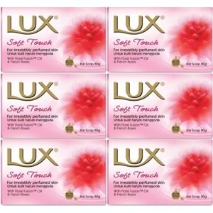 Lux Sabun 80GR Soft Touch (Yumuşak Dokunuş) (6 Lı Set)