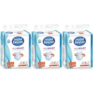 Mavi Beyaz Ped Emici Külot Yetişkin Bezi XL Ekstra Büyük 90 Adet