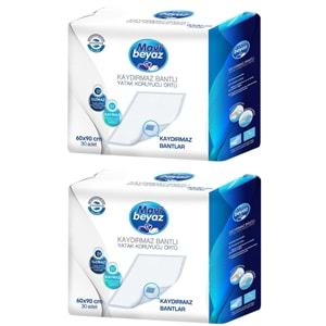 Mavi Beyaz Yetişkin Alt Açma Yatak Koruyucu Örtü 60*90CM 60 Adet (2Pk*30) Kaydırmaz Bantlı