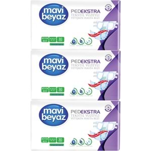 Mavi Beyaz Ped Ekstra Tekstil Yüzeyli Bel Bantlı Yetişkin Bezi L - Large - Büyük 90 Adet