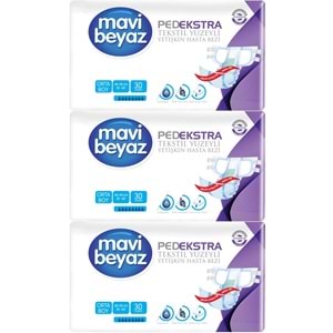 Mavi Beyaz Ped Ekstra Tekstil Yüzeyli Bel Bantlı Yetişkin Bezi M - Medium - Orta 90 Adet