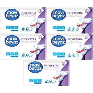 Mavi Beyaz Ped Ekstra Tekstil Yüzeyli Bel Bantlı Yetişkin Bezi M - Medium - Orta 150 Adet