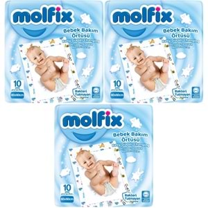 Molfix Bebek Bakım Alt Açma Örtüsü 3 Lü Set 30 Adet (3Pk*10)