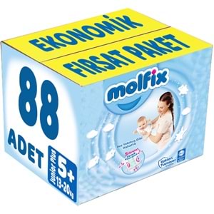 Molfix Bebek Bezi 5+ Beden 13-20 KG Junior Plus 88 Adet Ekonomik Fırsat Pk