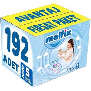 Molfix Bebek Bezi 5 Beden 11-18 KG Junior 192 Adet Avantaj Fırsat Pk