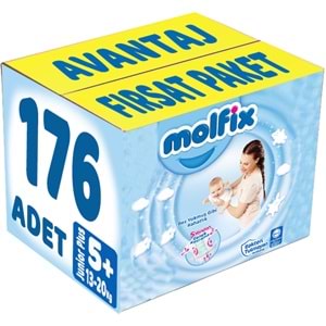 Molfix Bebek Bezi 5+ Beden 13-20 KG Junior Plus 176 Adet Avantaj Fırsat Pk