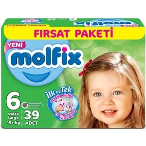 Molfix Bebek Bezi 6 Beden 15+ KG Extra Large 117 Adet Aylık Fırsat Pk + 9 Adet Islak Havlu